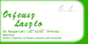 orfeusz laszlo business card
